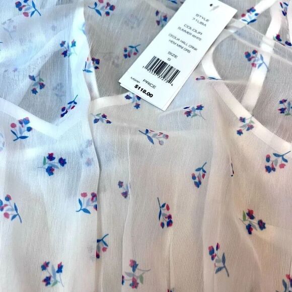 French‎ Connection Women's Summer White Cecilia Hallie Mini Dress Small NWT - Picture 9 of 14